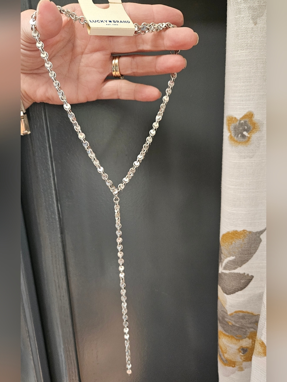 Lucky Brand Silver Lariat Necklace